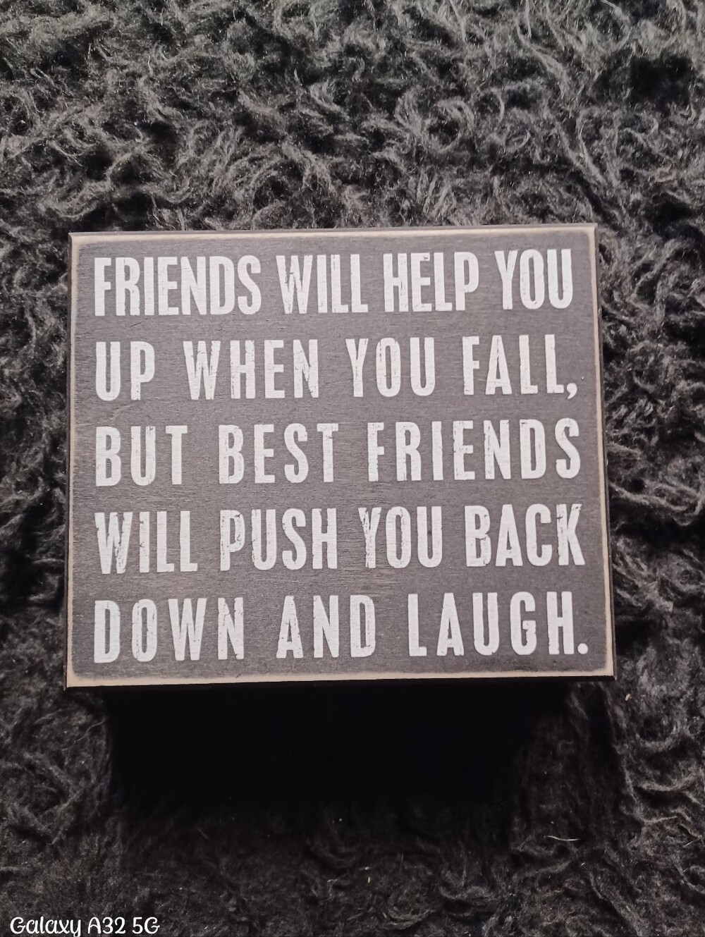 Primitives by Kathy Black and White Wooden Friendship Quote Wall Plaque